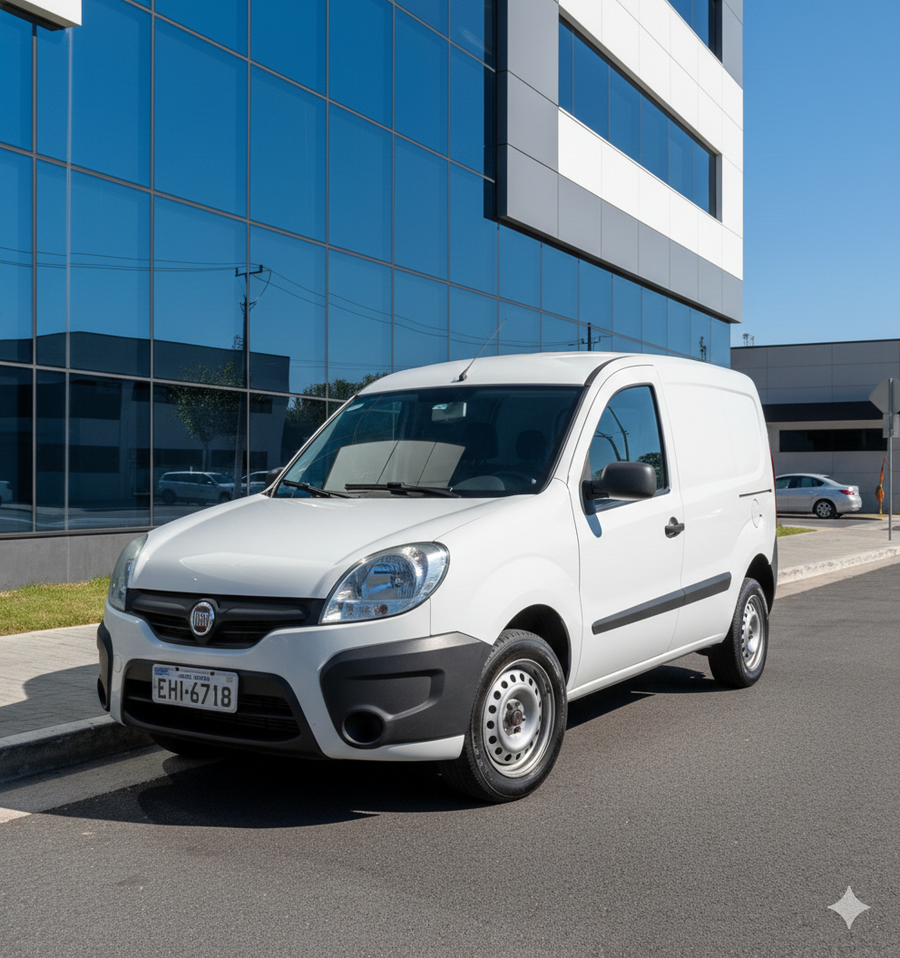 Furgão Fiat Doblô da frota MY Engenharia para transporte de equipamentos